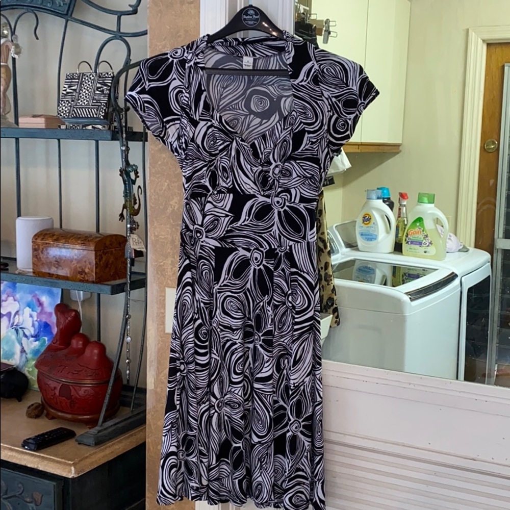 Floral print a- line dress